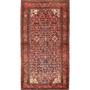 Hamadan Persian Rug 7'3" x 3'9" - Semi Antique Afshan Red, Blue Hand Knotted | front view | SKU 111033