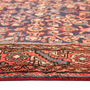 Hamadan Persian Rug 7'3" x 3'9" - Semi Antique Afshan Red, Blue Hand Knotted | side view | SKU 111033