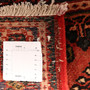 Josheghan Persian Rug 7'1" x 4'8" - Semi Antique Geometric Crimson, Navy Blue Hand Knotted | full view | SKU 111034