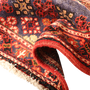 Josheghan Persian Rug 7'1" x 4'8" - Semi Antique Geometric Crimson, Navy Blue Hand Knotted | detail view | SKU 111034