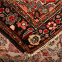 Lilihan Persian Rug 5'0" x 3'5" - Semi Antique Geometric Red, Navy Blue Hand Knotted | corner detail | SKU 111037