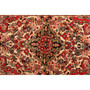Lilihan Persian Rug 5'0" x 3'5" - Semi Antique Geometric Red, Navy Blue Hand Knotted | pile detail | SKU 111037