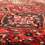 Bakhtiari Persian Rug 8'2" x 5'5" - Semi Antique Medallion Blue, Crimson Hand Knotted | back view | SKU 111039