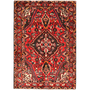 Bakhtiari Persian Rug 8x5 ft - Semi Antique Medallion Blue, Crimson Hand Knotted | front view | SKU 111039