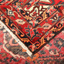 Bakhtiari Persian Rug 8'2" x 5'5" - Semi Antique Medallion Blue, Crimson Hand Knotted | corner detail | SKU 111039