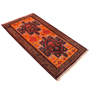 Baluch Persian Rug 7'7" x 4'3" - Semi Antique Mihrab Red, Blue Hand Knotted | texture detail | SKU 111040