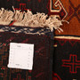 Baluch Persian Rug 7x4 ft - Semi Antique Mihrab Red, Blue Hand Knotted | full view | SKU 111040