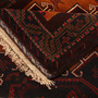 Baluch Persian Rug 7'7" x 4'3" - Semi Antique Mihrab Red, Blue Hand Knotted | corner detail | SKU 111040