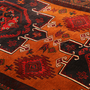 Baluch Persian Rug 7x4 ft - Semi Antique Mihrab Red, Blue Hand Knotted | back view | SKU 111040