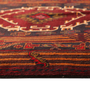 Baluch Persian Rug 7x3 ft - Semi Antique Medallion Geometric Madder Red, Brick Red, Dark Red Hand Knotted | side view | SKU 111041