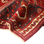 Shiraz Persian Rug 8'8" x 5'11" - Semi Antique Geometric Blue, Red Hand Knotted | detail view | SKU 111045