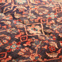 Hamadan Persian Rug 9x4 ft - Semi Antique Herati Afshan Madder Red, Navy Blue, Cream Hand Knotted | back view | SKU 111048