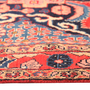 Hamadan Persian Rug 10x4 ft - Semi Antique Medallion (Toranj), Herati (Mahi) Madder Red, Navy Blue, Cream Hand Knotted | side view | SKU 111049