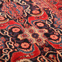 Hamadan Persian Rug 10'7" x 4'4" - Semi Antique Afshan Red, Blue Hand Knotted | back view | SKU 111049