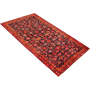 Borujerd Persian Rug 9'3" x 4'5" - Semi Antique Geometric Crimson, Navy Blue Hand Knotted | texture detail | SKU 111050