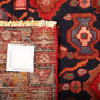 Borujerd Persian Rug 9'3" x 4'5" - Semi Antique Geometric Crimson, Navy Blue Hand Knotted | full view | SKU 111050