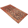 Hamadan Persian Rug 9x4 ft - Semi Antique Afshan All-Over, Herati Mahi Madder Red, Dark Red, Navy Blue Hand Knotted | texture detail | SKU 111051
