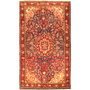 Borchelu Persian Rug 9x5 ft - Semi Antique Shah Abbasi, Medallion (Toranj) Madder Red, Dark Red, Ivory Hand Knotted | front view | SKU 111052