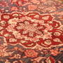 Borchelu Persian Rug 9x5 ft - Semi Antique Shah Abbasi, Medallion (Toranj) Madder Red, Dark Red, Ivory Hand Knotted | texture detail | SKU 111052