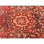 Borchelu Persian Rug 9x5 ft - Semi Antique Shah Abbasi, Medallion (Toranj) Madder Red, Dark Red, Ivory Hand Knotted | side view | SKU 111052