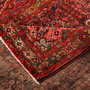 Hamadan Persian Rug 10'4" x 4'9" - Semi Antique Afshan Red, Blue Hand Knotted | corner detail | SKU 111053
