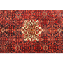 Hamadan Persian Rug 10x4 ft - Semi Antique Herati (Mahi), Medallion (Toranj) Madder Red, Navy Blue, Cream Hand Knotted | pile detail | SKU 111053