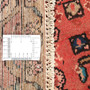 Hamadan Persian Rug 9'6" x 4'0" - Semi Antique Afshan Red, Blue Hand Knotted | full view | SKU 111054
