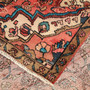 Hamadan Persian Rug 9'6" x 4'0" - Semi Antique Afshan Red, Blue Hand Knotted | corner detail | SKU 111054