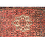 Hamadan Persian Rug 9'6" x 4'0" - Semi Antique Afshan Red, Blue Hand Knotted | pile detail | SKU 111054