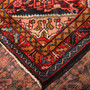 Hamadan Persian Rug 10x5 ft - Semi Antique Herati (Mahi), Medallion (Toranj) Madder Red, Cream, Navy Blue Hand Knotted | corner detail | SKU 111057