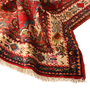 Hamadan Persian Rug 12x5 ft - Semi Antique Afshan Red, Blue Hand Knotted | detail view | SKU 111058