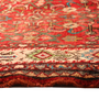 Hamadan Persian Rug 12x5 ft - Semi Antique Afshan Red, Blue Hand Knotted | side view | SKU 111058