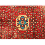 Hamadan Persian Rug 12x5 ft - Semi Antique Afshan Red, Blue Hand Knotted | pile detail | SKU 111058