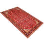 Hamadan Persian Rug 9x5 ft - Semi Antique Afshan Red, Blue Hand Knotted | texture detail | SKU 111059