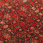 Hamadan Persian Rug 10x4 ft - Semi Antique Herati Afshan Madder Red, Cream, Navy Blue Hand Knotted | back view | SKU 111060