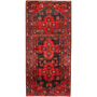 Saveh Persian Rug 9'10" x 4'6" - Semi Antique Medallion Red, Brown Hand Knotted | front view | SKU 111061