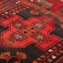 Saveh Persian Rug 9'10" x 4'6" - Semi Antique Medallion Red, Brown Hand Knotted | back view | SKU 111061