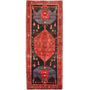 Kolyai Persian Rug 12'10" x 5'3" - Semi Antique Geometric Blue, Red Hand Knotted | front view | SKU 111062