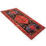 Kolyai Persian Rug 12x5 ft - Semi Antique Geometric Blue, Red Hand Knotted | texture detail | SKU 111062