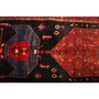 Kolyai Persian Rug 12'10" x 5'3" - Semi Antique Geometric Blue, Red Hand Knotted | pile detail | SKU 111062
