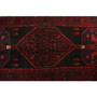 Bijar Persian Rug 10'8" x 4'0" - Semi Antique Medallion Crimson, Navy Blue Hand Knotted | pile detail | SKU 111063
