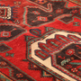 Bijar Persian Rug 10x3 ft - Semi Antique Medallion Crimson, Navy Blue Hand Knotted | side view | SKU 111065