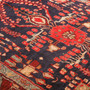 Hamadan Persian Rug 9'7" x 4'11" - Semi Antique Afshan Red, Blue Hand Knotted | back view | SKU 111066