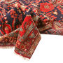 Hamadan Persian Rug 9'7" x 4'11" - Semi Antique Afshan Red, Blue Hand Knotted | detail view | SKU 111066