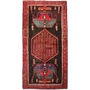 Bijar Persian Rug 10x5 ft - Semi Antique Medallion Crimson, Navy Blue Hand Knotted | front view | SKU 111070