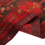 Ardabil Persian Rug 9x2 ft - Semi Antique Medallion (Toranj), Geometric Madder Red, Dark Red, Navy Blue Hand Knotted | detail view | SKU 111073