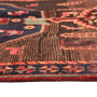 Bijar Persian Rug 9x3 ft - Semi Antique Medallion (Toranj), Geometric Madder Red, Dark Red, Navy Blue Hand Knotted | side view | SKU 111074