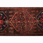 Bijar Persian Rug 9'6" x 3'9" - Semi Antique Medallion Crimson, Navy Blue Hand Knotted | pile detail | SKU 111074