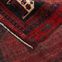 Bijar Persian Rug 12x4 ft - Semi Antique Medallion Crimson, Navy Blue Hand Knotted | corner detail | SKU 111075