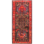 Kurdish Persian Rug 11x4 ft - Semi Antique Medallion (Toranj), Geometric Red, Navy Blue, Madder Red Hand Knotted | front view | SKU 111076